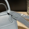 【Mini Lindy】スワイフトレザー 75 ブルージーン デニム風の落ち着いたグレーブルー 小サイズで大容量のハンドバッグ