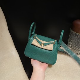 【Mini Lindy Clemence（TC）】トリヨンクレマンス ×U4 ヴェールヴェルティゴ 柔らかなミドルグリーン 日常に彩りを添える可愛らしい大容量ミニバッグ