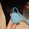 Mini Lindy Clemence（TC）P3 ブルーノール × シルバー金具 北欧の海をイメージしたクールブルー 大人の日常に輝きを加える新入荷ミニバッグ
