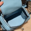Mini Lindy Clemence（TC）P3 ブルーノール × シルバー金具 北欧の海をイメージしたクールブルー 大人の日常に輝きを加える新入荷ミニバッグ
