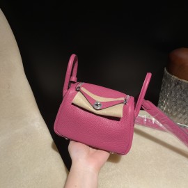 【Mini Lindy Clemence（TC）】柔らかなマゼンタパープル × シルバー金具 大人のエレガンスと可愛らしさを兼ね備えた日常必須ミニバッグ