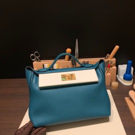 エルメス ケリー   kelly 2424 togo & swift W0 /Vert Bosphore& 6H /Vert Veronese 29cm ゴールド金具 29cm 全手縫い 