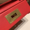 エルメス ケリー  21cm Mini2424 S3/Rouge Cœur evercolor ゴールド金具 全手縫い