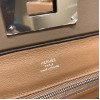 エルメス ケリー  21cm Mini2424 evercolor D0 /Beige de Weimar& 18 /Étoupe Grey シルバー金具 全手縫い