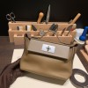 エルメス ケリー  21cm Mini2424 evercolor D0 /Beige de Weimar& 18 /Étoupe Grey シルバー金具 全手縫い
