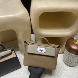 2424mini D0 ウィマーラー ×18/Étoupe Grey シルバー金具｜落ち着いたツートンカラー マルチユースミニバッグ