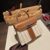 エルメス ケリー・ ピクニック Kelly picnic  スイフト籘(ラタン) ゴールド 37 /Gold  シルバー金具  picnic-001 全手縫い