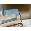 75/牛仔蓝/Blue Jean  ブルージーン Birkin picnic ピクニックバッグ  ピクニックに最も贅沢なギア、一目惚れの竹編みバッグ
