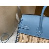 75/牛仔蓝/Blue Jean  ブルージーン Birkin picnic ピクニックバッグ  ピクニックに最も贅沢なギア、一目惚れの竹編みバッグ