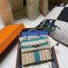 U1/Vert Verone ヴェールヴェローヌ  Kelly Picnic 藤条シリーズピクニックバッグswift 皮革（レザー）と藤（ふじ）の編み込み