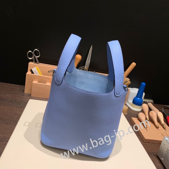 ピコタンロック18/PM トリヨンクレマンス ブルーパラダイス2T/Blue Paradise シルバー金具 Picotin18-074 全手縫い