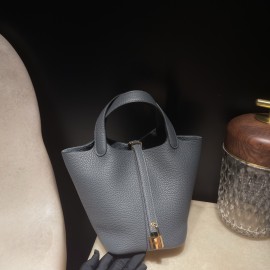 85/Ardoise  アルドワーズ& 89/Black (Noir) ブラック ゴールド金具 Picotin Lock 18/PMピコタンロック18/PM トリヨンクレマンCLEMENCE  TC