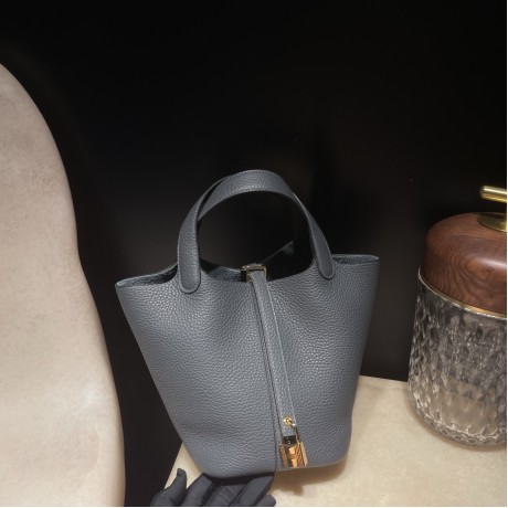 85/Ardoise  アルドワーズ& 89/Black (Noir) ブラック ゴールド金具 Picotin Lock 18/PMピコタンロック18/PM トリヨンクレマンCLEMENCE  TC