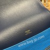 エルメス Roulis 19cm エバーカラー 73/Blue Saphir  ブルーサフィールx ブルーフリーダ ゴールド金具   Roulis-033 全手縫い