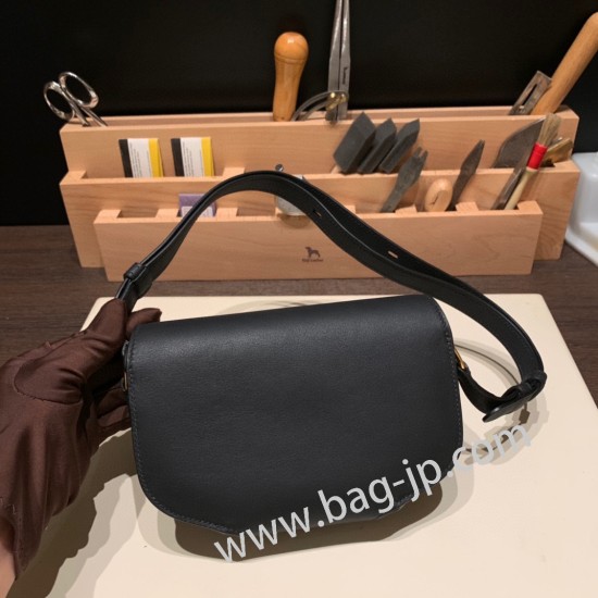 エルメスCherche-Midi 18 ヴォーエプソン 89/Black (Noir) ブラック シルバー金具  Cherche-050 全手縫い