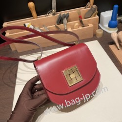 エルメス Mosaique 17センチ ボックスカーフ B5/Ruby ルビー ゴールド金具   Mosaique-063 全手縫い