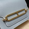 エルメス Hermes Roulis 19cm  エバーカラー EVER Evercolor J7/Blue Lin  ブルーラン Roulis-110 全手縫い