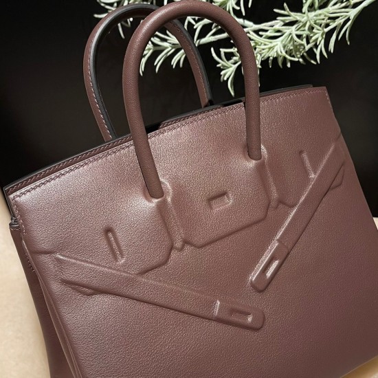 エルメス シャドーバーキン Hermes Shadow Birkin25 スイフト swift ルージュセリエ 0G/Rouge Sellier shadow-008 全手縫い