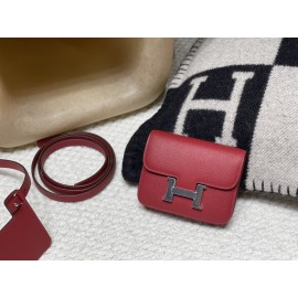 【出荷準備完了】コンスタンス Constance slim ルージュグレナ シルバークランク 高級レザーカードケース