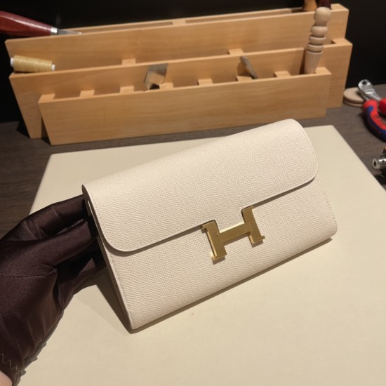 エルメス コンスタンス ロング ヴォーエプソン 10/Craie  クレ ゴールド金具   wallet-027 全手縫い