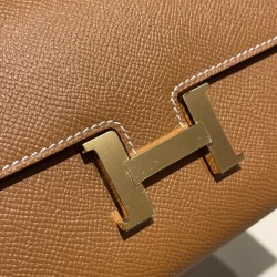 エルメス コンスタンス ロング ヴォーエプソン 37 /Gold ゴールド シルバー金具  wallet-032 全手縫い