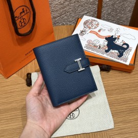 S4/Deep Blue    ディープブルー エルメス 財布 ベアン  Beant  ヴォーエプソン  silver シルバー金具  Epsom From France 
