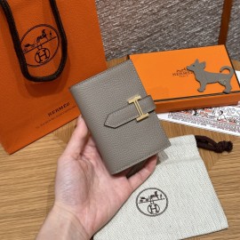 M8/Gris Asphalt  グリアスファルト エルメス 財布 ベアン  Beant  ヴォーエプソン  gold  ゴールド金具 Epsom From France 