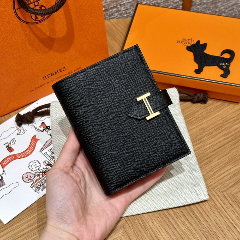 89/Black (Noir) ブラック  エルメス 財布 ベアン  Beant  ヴォーエプソン  silver シルバー金具  Epsom From France