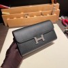 89/Black (Noir) ブラック シルバー金具エルメス コンスタンス ロング Constance wallet ヴォーエプソン