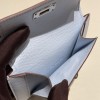 T0/Blue Brume ブルーブリュム ヴォーエプソン Epsom kelly pocketケリー ポケット ロングウォレット  内部にカードスロットとファスナーポケットを配備しております