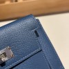 S4/Deep Blue  ディープブルー ヴォーエプソン Epsom kelly pocketケリー ポケット ロングウォレット  内部にカードスロットとファスナーポケットを配備しております