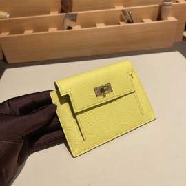 9R/Lime  ライム ヴォーエプソン Epsom kelly pocketケリー ポケット ロングウォレット  内部にカードスロットとファスナーポケットを配備しております